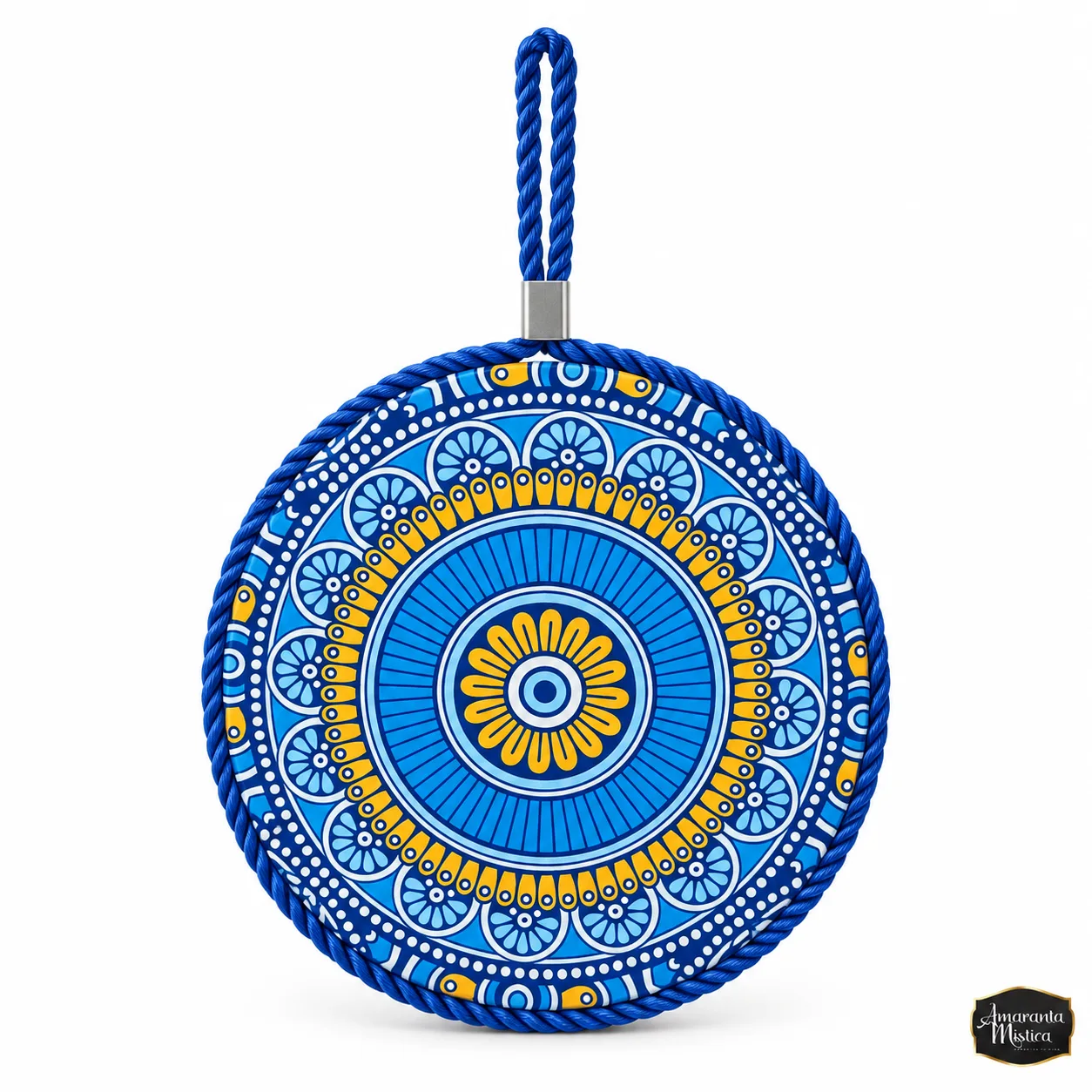 Amuleto Colgante Mandala Ojo Turco y Flor de Cerámica 15 cm