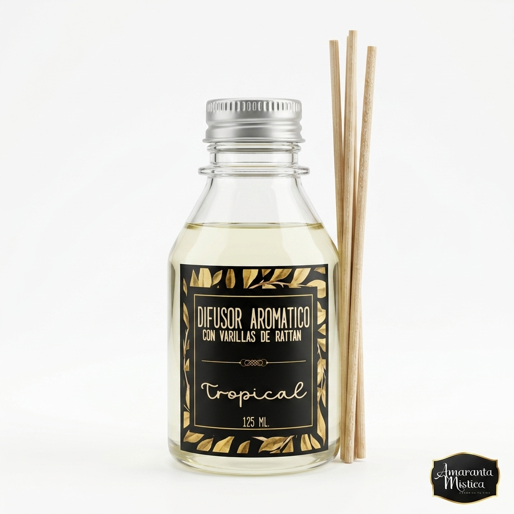 Difusor Aromático con Varillas de Rattan - Tropical